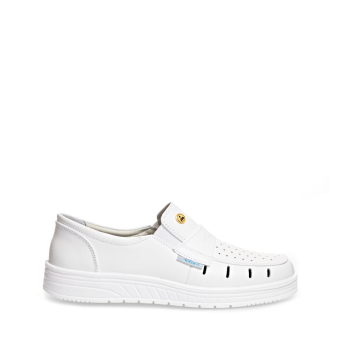 Abeba Berufsschuhe air cushion O1 Slipper weiß CE ESD SRA