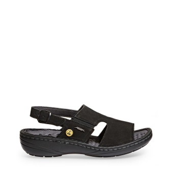 Abeba ESD-Berufsschuhe Reflexor® Comfort OB Sandale schwarz CE ESD SRB