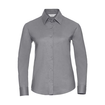 Russell Collection Ladies' Classic Oxford Shirt LS - Dark Grey - XL (Retoure-Ware)