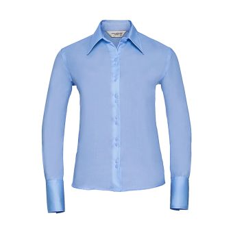Russell Collection Ladies' Ultimate Non-iron Shirt LS - Light Blue - M (Retoure-Ware)